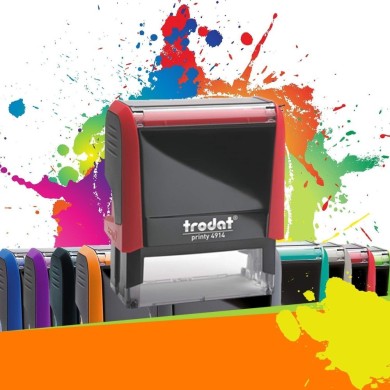 Tampon encreur Trodat Printy 4914, Cachet automatique personnalisable 64x26mm pour 6 à 7 lignes de texte.