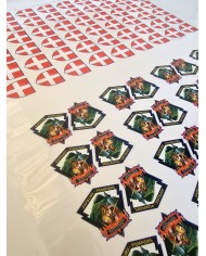 Sticker Vinyle blanc monomère personnalisé imprimée et découpé au forme